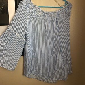 Striped off the shoulder top